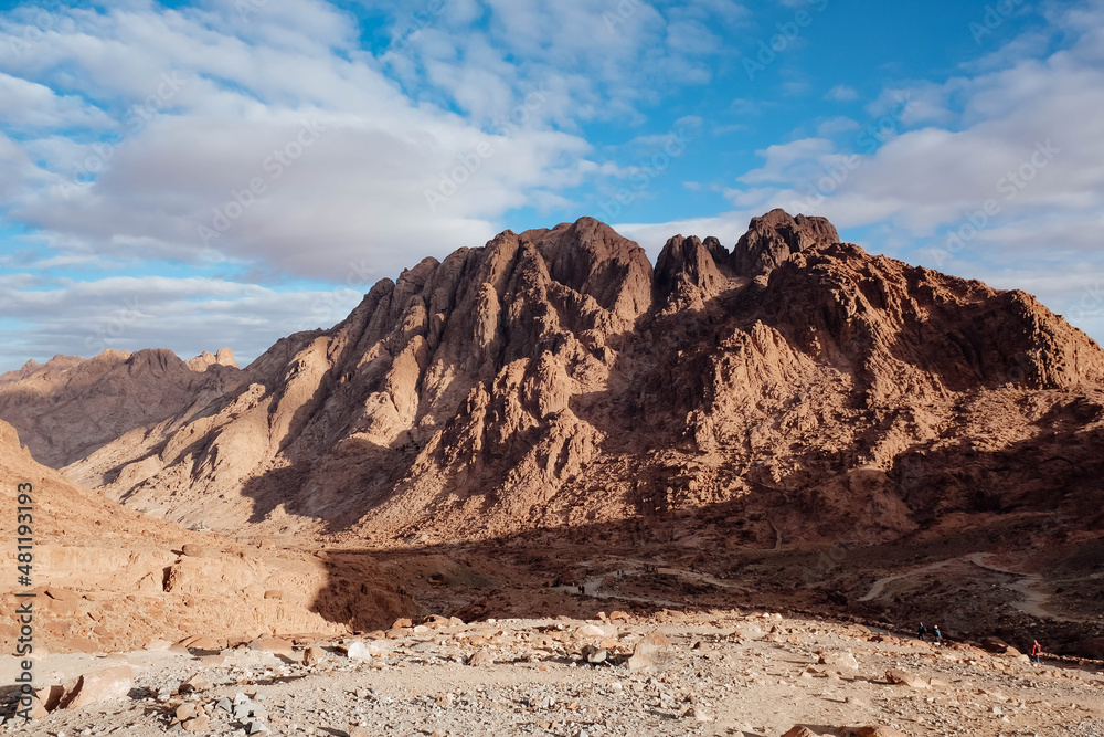 Beautiful big mountain in desert. 