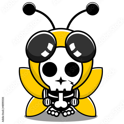 vector cartoon character mascot costume human skull cute animal bee