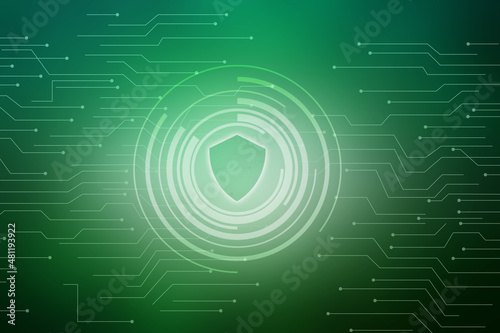 2d illustration shield security futuristic background
