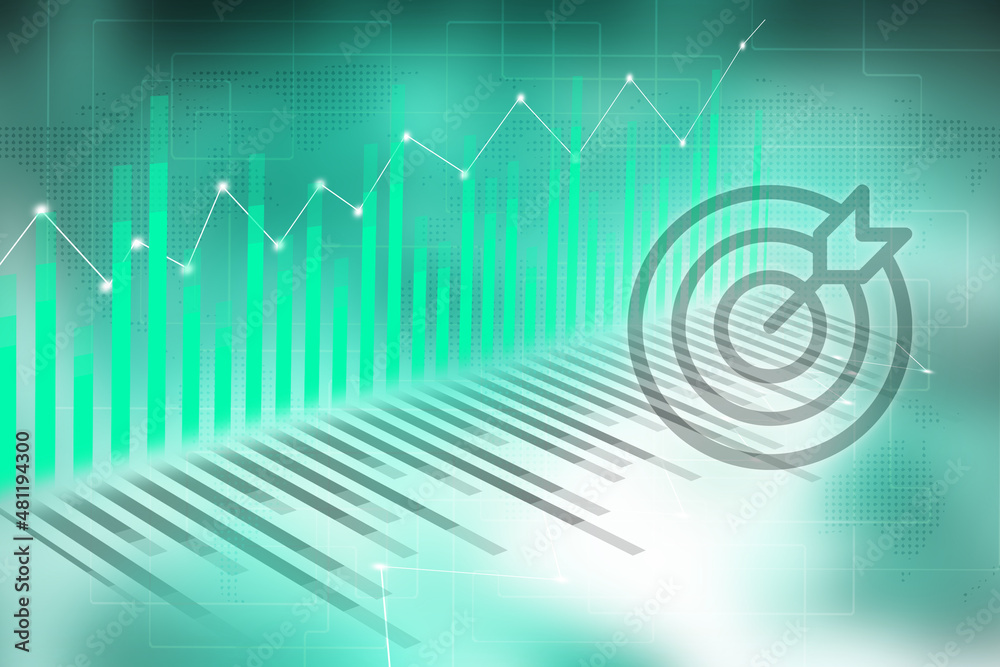 Fototapeta premium 2d illustration futuristic business background pattern graph concept 