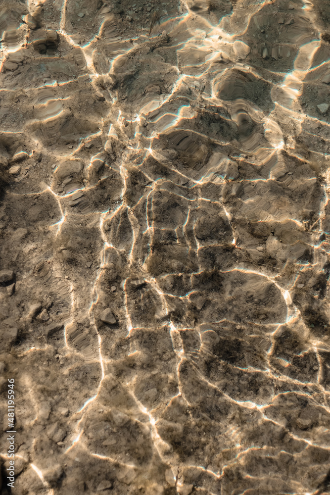 Translucent fresh water backdrop. View from above.