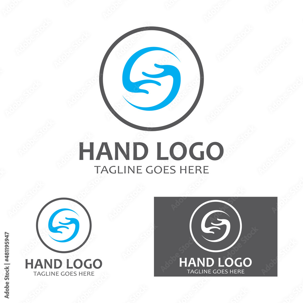 Hand logo icon vector design template illustration