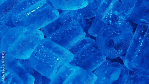 Colorful crystal Ice cubes background with different light effect and exposure