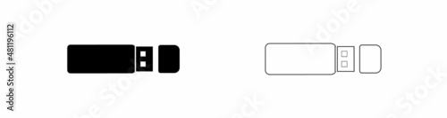 USB flash drive icon. USB flash drive silhouette. Flat sign for web.