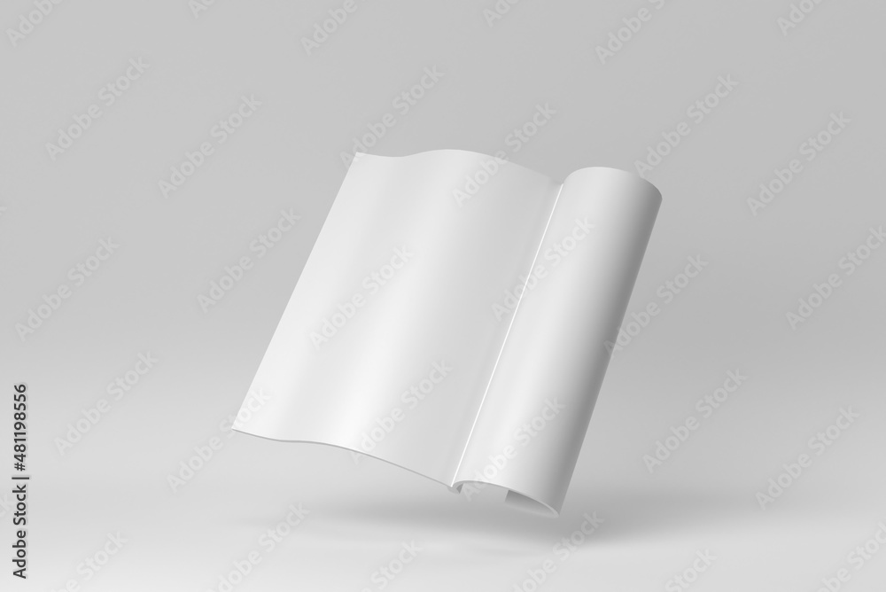 Mockup of opened book on white background. minimal concept. 3D render. Mockup of opened book on white background. minimal concept. 3D render.