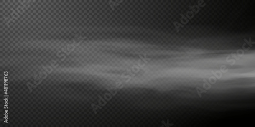 White smoke puff isolated on transparent black background. PNG. Steam explosion special effect. Effective texture of steam, fog, smoke png. Vector illustration 