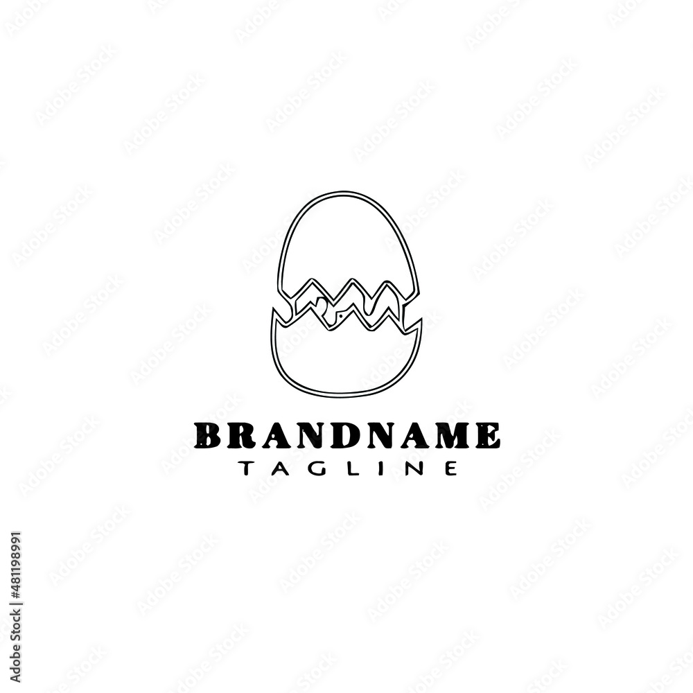 easter chick logo cartoon icon design template black isolated vector illustration