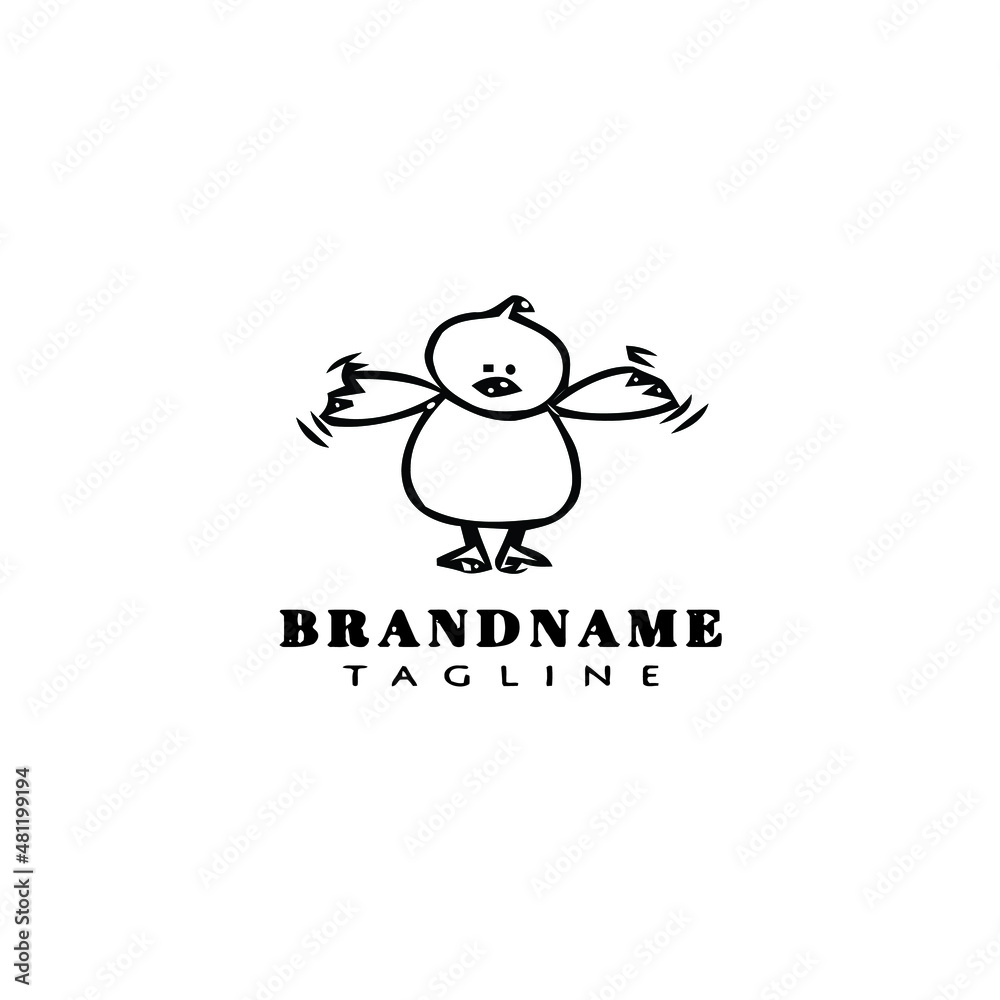 easter chick logo cartoon icon design template black isolated vector illustration