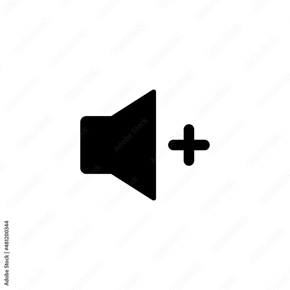 Speaker simple flat icon vector illustration. Increase volume speaker icon vector