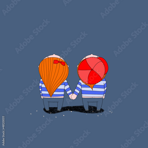 Hansel e Gretel persi con le briciole di pane