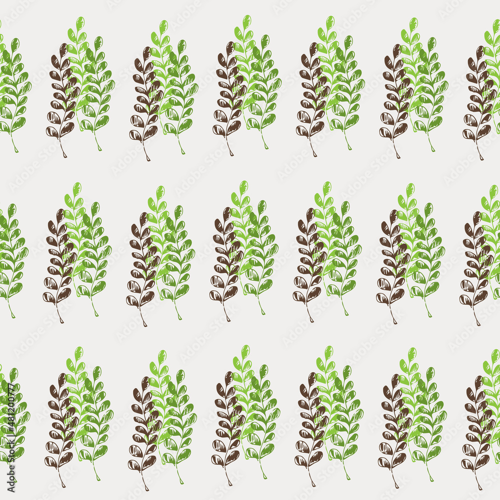 Pattern with leaves on a light background.Summer.Plants.Vector graphics. Pattern with leaves on a light background.Summer.Plants.Vector graphics.