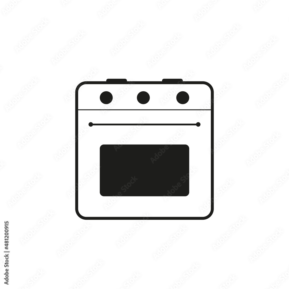 Stove linear icon. Contour symbol. Vector isolated outline