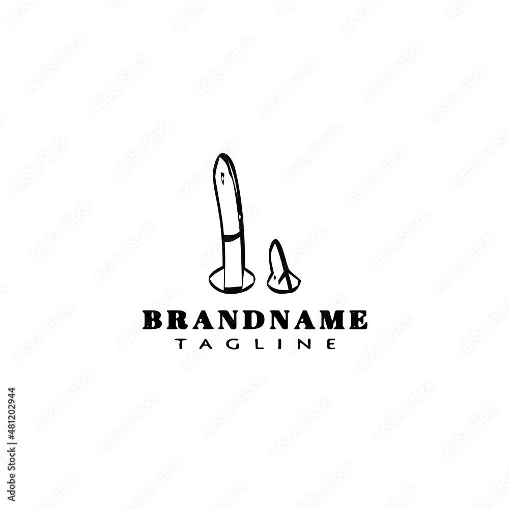 earthworm cartoon logo template icon design black isolated vector illustration