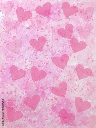 Romantic pink background for postcard or Valentine s Day. Vector