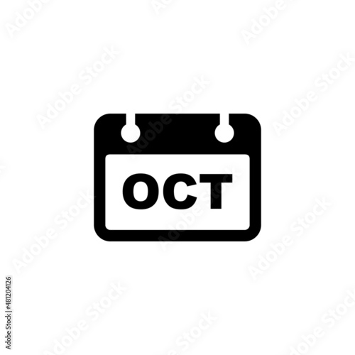 Calendar simple flat icon vector illustration. October calendar icon vector © sadajiwa