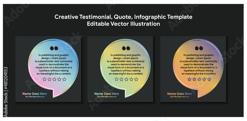 Creative Testimonial Banner, Quote , Infographic Template Editable Vector Illustration 