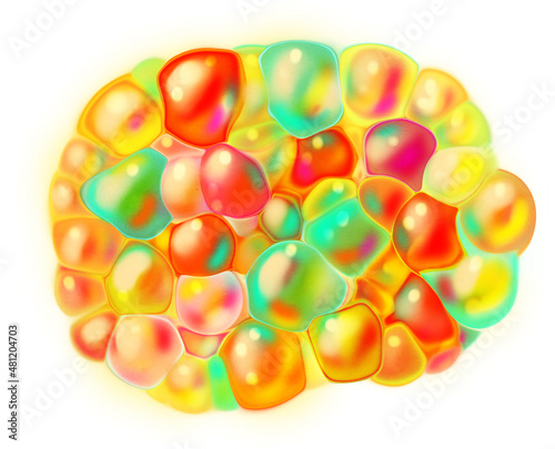 Decorative element of iridescent transparent bubbles © tiff20