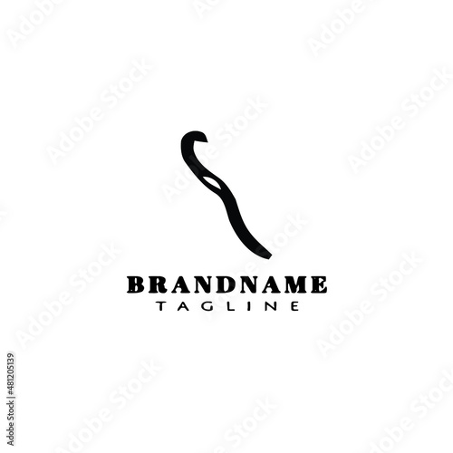 earthworm cartoon logo template icon design black isolated vector illustration