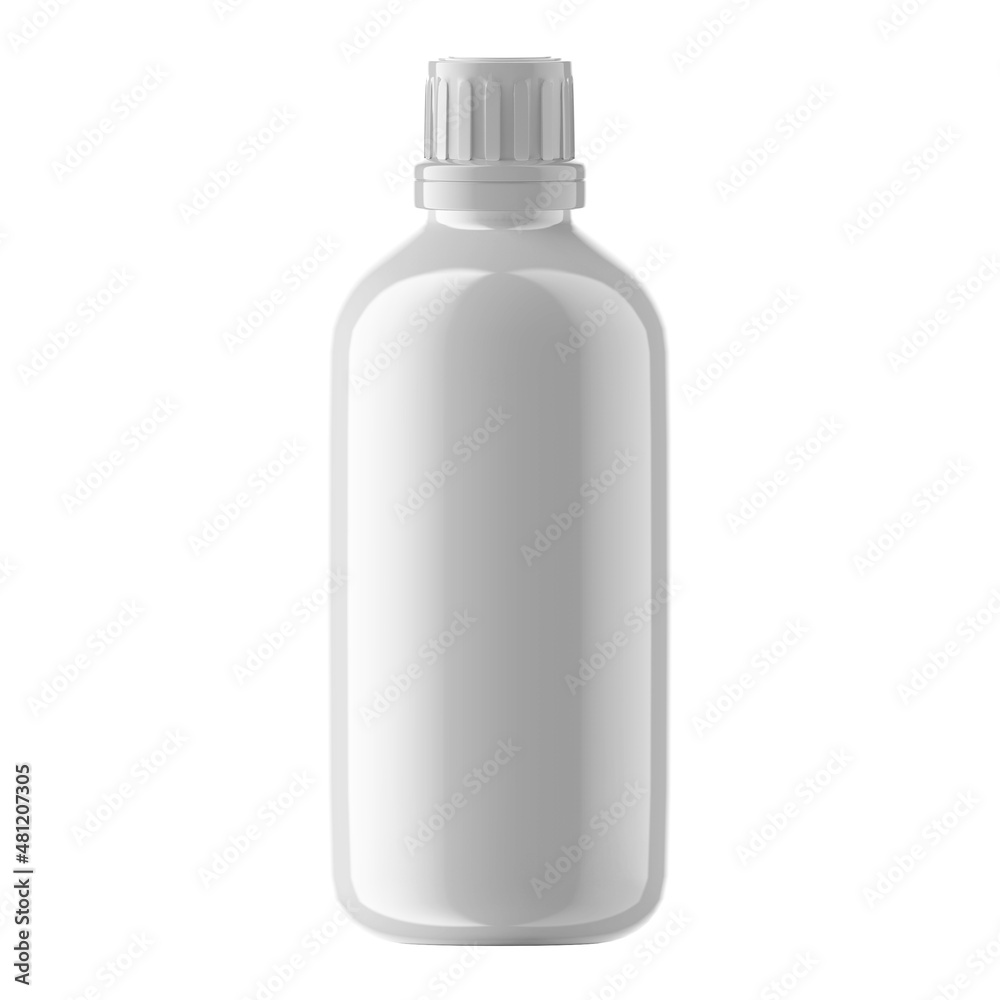 Round Plastic Bottle Cosmetic with Essential Cap Isolated Round Plastic Bottle Cosmetic with Essential Cap Isolated