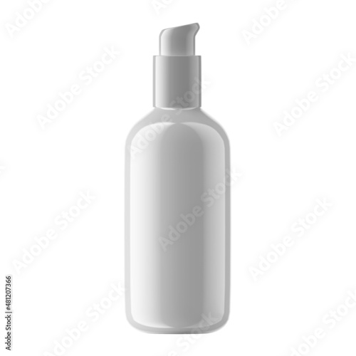 Round Plastic Bottle Cosmetic with Pump Isolated