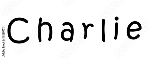 Simple text name design on white photo