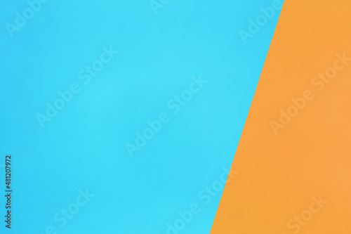 blue and orange pastel color paper texture top view minimal flat lay background