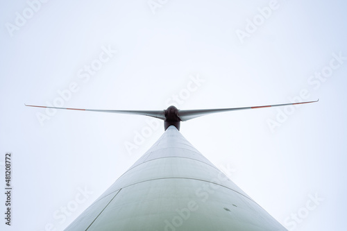 Detail view of wind energy turbine head