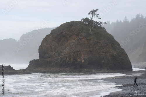 Visitors to the north Oregon Coast go rockhounding on the Short Beach in Tillamook County. Pacific tsunami threat recedes as volcano ash over Tonga hinders response. photo