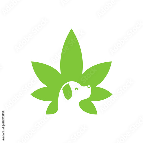 Dog Hemp cannabis Logo design
