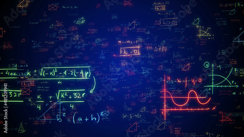 Abstract Colorful Math Formula Background