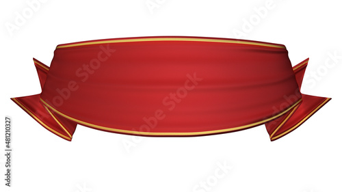 3d red ribbon for composition
