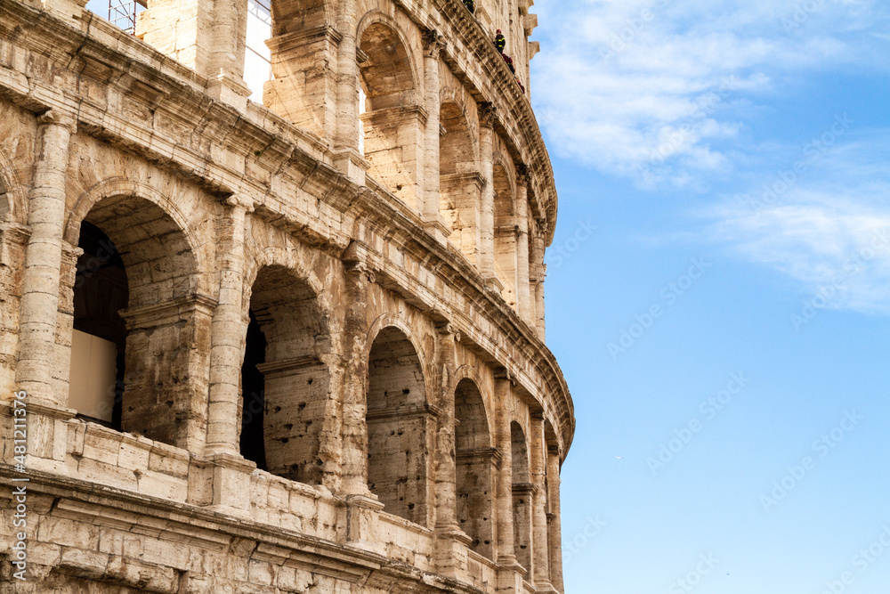 Famous Colosseum (Flavian Amphitheatre) in Rome, Italy.