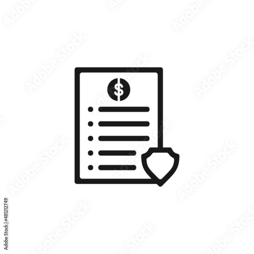 Document Penalty icon isolated on white background