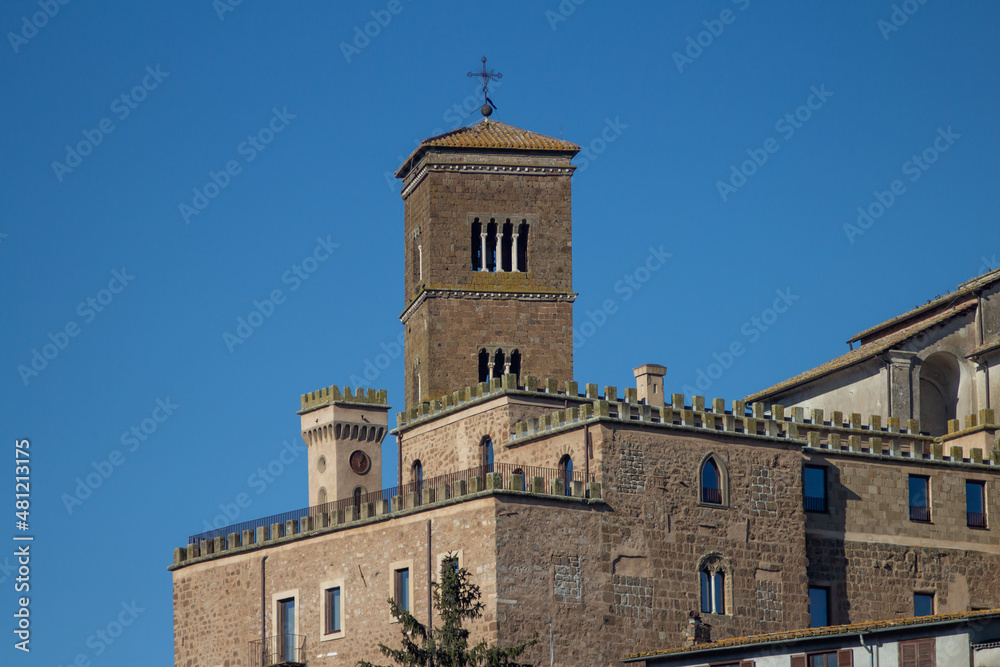 Bell tower of The Santa Maria Assunta Cathedral(Sutri)is one of the few remains of the medieval church, from the single lancet window on the lowest floor to the four lancet window on the highest floor