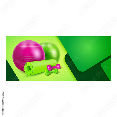Gym subscription. Gym poster sport workout background design template. Modern trainer. realistic vector illustration