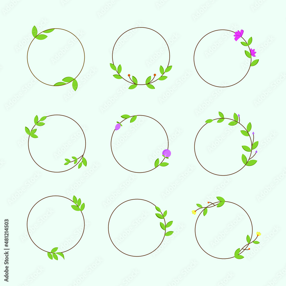 flower frame illustrations in a vector graphic. set of various copy ...