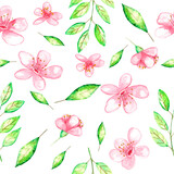 Seamless pattern floral element watercolor nand drawing