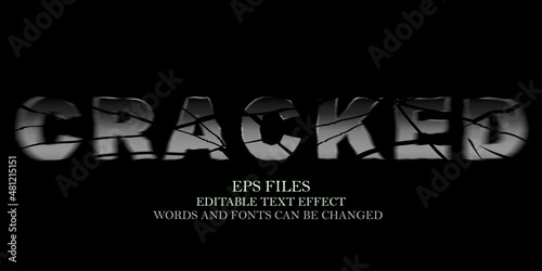 Cracked editable text effect typography