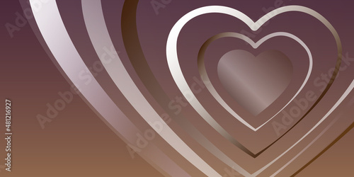 Gradient Hearts on dark background with copy space