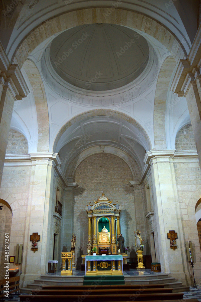 Interior of the Collegiate Church of Santiago in Castellar, province of Jaén, Spain. Villages of Jaen.
