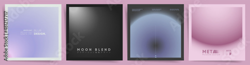 Gradient aesthetic art modern square cover design collection. Social post or album template set layouts with blurred digital gradient. Vector science, x-ray a4 background. Black, white, pink colors.	