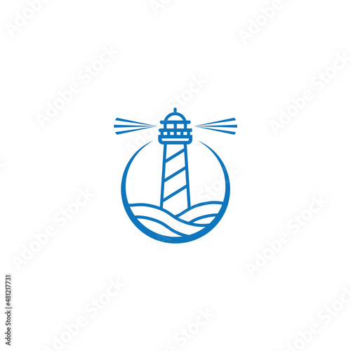 lighthouse beam minimalist logo design