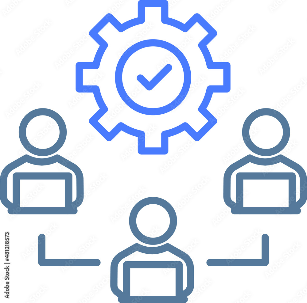 Teamwork line icon. Team employees symbol. Remote office sign. Design element. Line style teamwork icon. Vector illustrations. Teamwork line icon. Team employees symbol. Remote office sign. Design element. Line style teamwork icon. Vector illustrations.