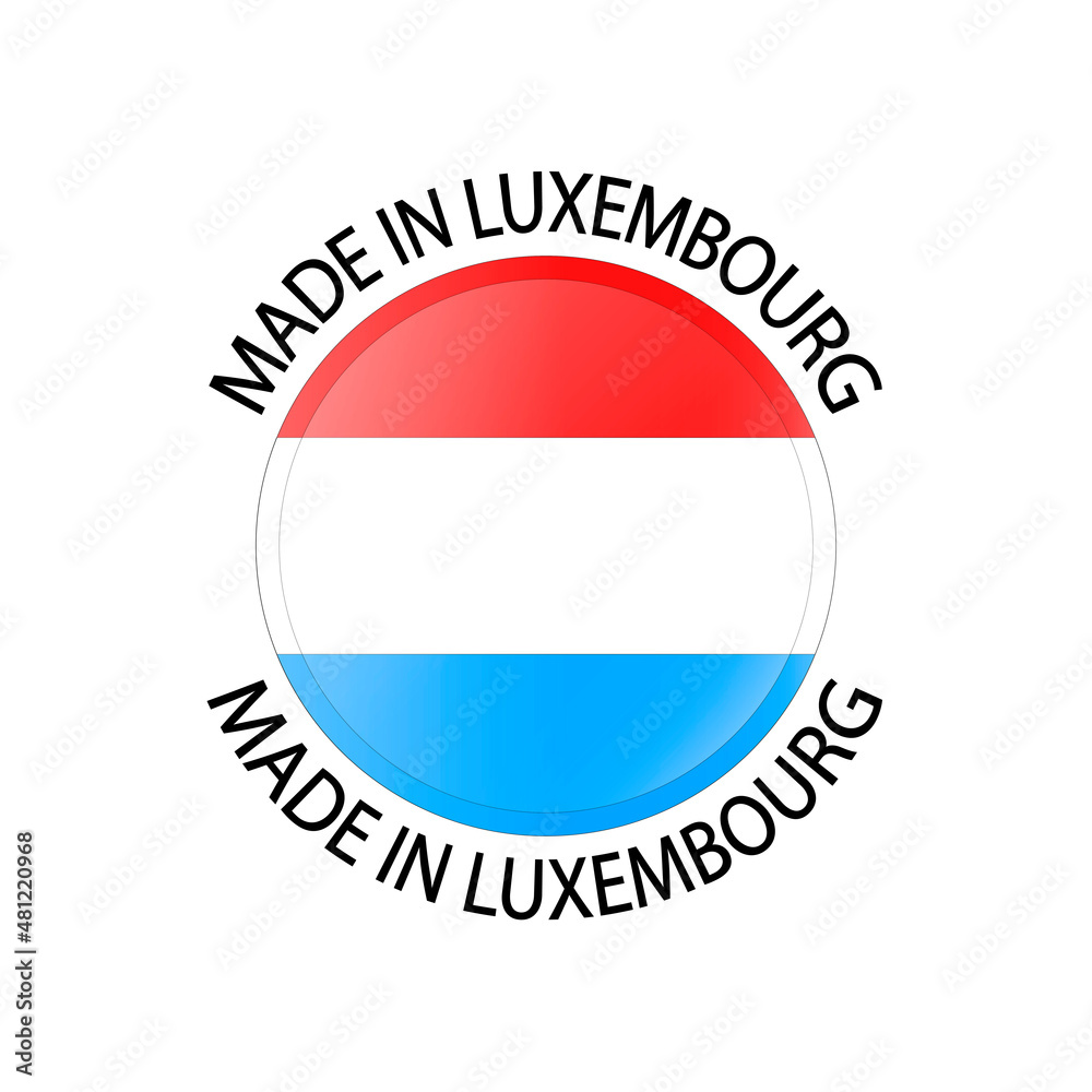 Made in the Luxembourg 3d button. Round label with Luxembourgn flag. High quality product mark. Glossy sticker. Round icon. Badge. Product of Luxembourg. Manufactured in Europe. Made in the Luxembourg 3d button. Round label with Luxembourgn flag. High quality product mark. Glossy sticker. Round icon. Badge. Product of Luxembourg. Manufactured in Europe.
