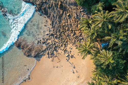 Aerial view of Surin beach in Phuket province in Thailand photo