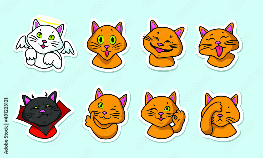 Fototapeta premium set of funny cats