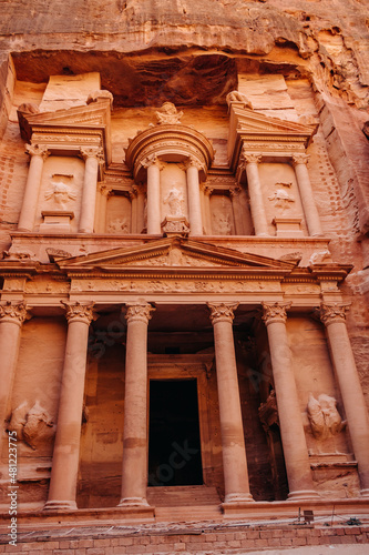 Facade of the Treasury in Petra. Hashemite Kingdom of Jordan. Al-Khazneh or Treasury in Petra, Jordan © Лилия Люцко