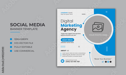 Digital marketing corporate social media instagram post and web banner template