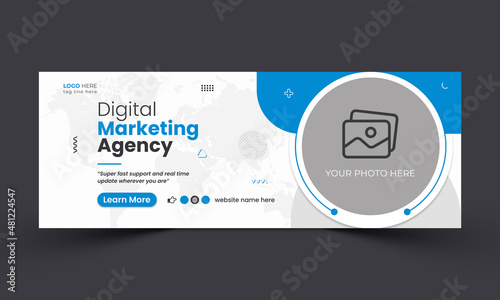 Digital marketing corporate social media facebook cover template