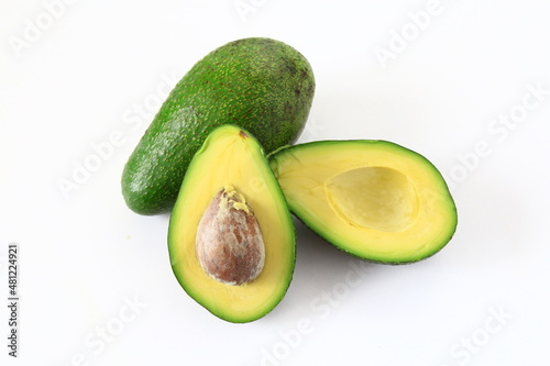 fresh avocado on a white background